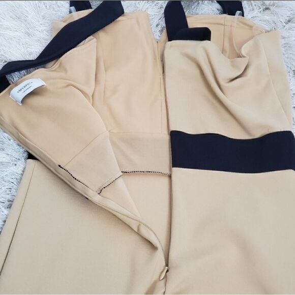 MYSTIC Women's Midi Dress Beige Size Large Beige Black - Picture 4 of 6